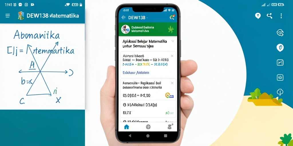 Antarmuka aplikasi DEWI138 yang interaktif untuk belajar matematika.