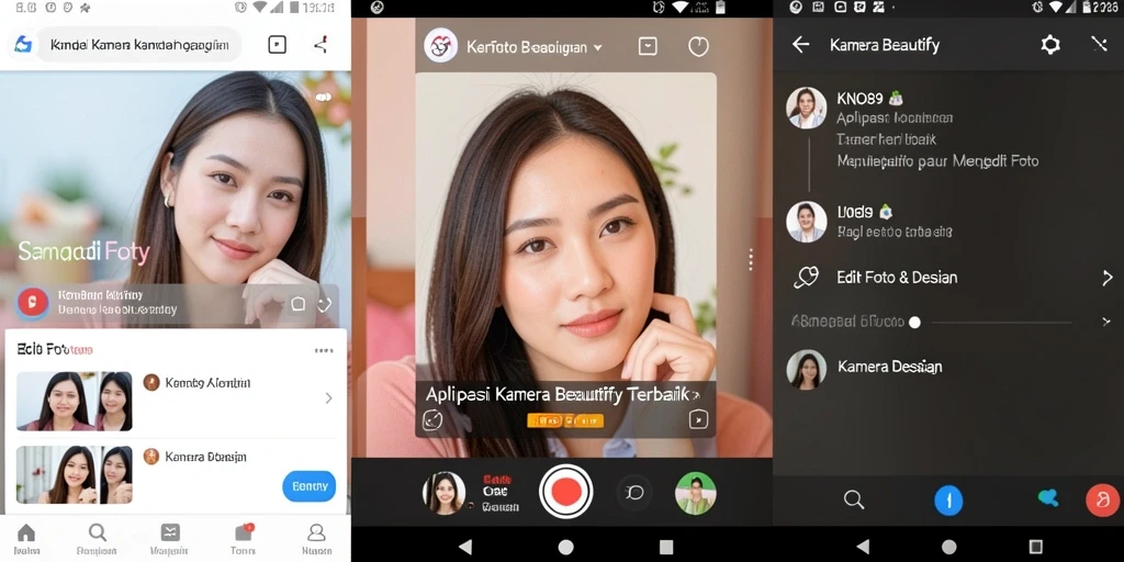 Tampilan antarmuka KNO89 dengan fitur Kamera Beautify yang menarik.
