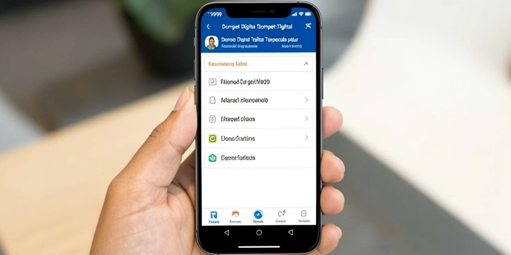 Screenshot T9999 menampilkan antarmuka Dompet Digital yang user-friendly.